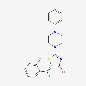 molecular formula C21H21N3OS B2919450 (Z)-5-(2-methylbenzylidene)-2-(4-phenylpiperazin-1-yl)thiazol-4(5H)-one CAS No. 881056-66-2