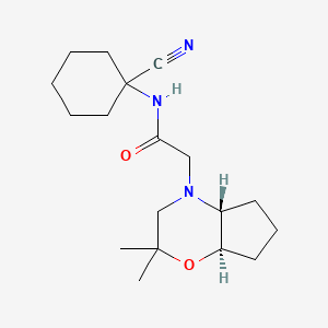 molecular formula C18H29N3O2 B2919452 2-[(4Ar,7aR)-2,2-dimethyl-3,4a,5,6,7,7a-hexahydrocyclopenta[b][1,4]oxazin-4-yl]-N-(1-cyanocyclohexyl)acetamide CAS No. 2305126-87-6