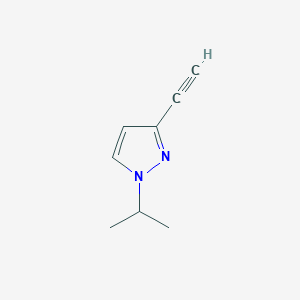molecular formula C8H10N2 B2919453 3-乙炔基-1-(丙-2-基)-1H-吡唑 CAS No. 1354706-26-5