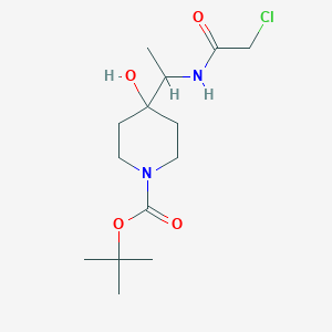 molecular formula C14H25ClN2O4 B2919456 Tert-butyl 4-[1-[(2-chloroacetyl)amino]ethyl]-4-hydroxypiperidine-1-carboxylate CAS No. 2411194-26-6