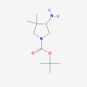 molecular formula C11H22N2O2 B2919458 tert-Butyl 4-amino-3,3-dimethylpyrrolidine-1-carboxylate CAS No. 1369146-35-9
