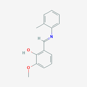 molecular formula C15H15NO2 B2919460 2-methoxy-6-{(E)-[(2-methylphenyl)imino]methyl}phenol CAS No. 1280575-72-5