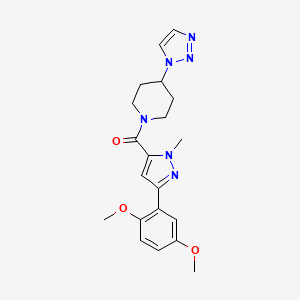 (4-(1H-1,2,3-triazol-1-yl)piperidin-1-yl)(3-(2,5-dimethoxyphenyl)-1-methyl-1H-pyrazol-5-yl)methanone