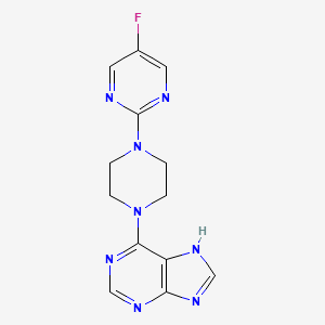 molecular formula C13H13FN8 B2919468 6-[4-(5-Fluoropyrimidin-2-yl)piperazin-1-yl]-7H-purine CAS No. 2415628-93-0