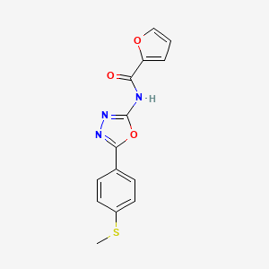 molecular formula C14H11N3O3S B2919470 N-[5-(4-methylsulfanylphenyl)-1,3,4-oxadiazol-2-yl]furan-2-carboxamide CAS No. 886917-40-4