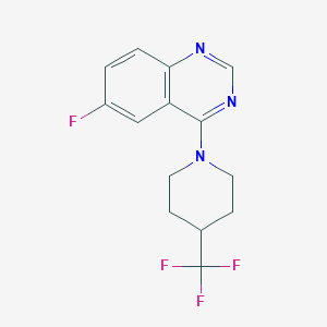 molecular formula C14H13F4N3 B2919482 6-Fluoro-4-[4-(trifluoromethyl)piperidin-1-yl]quinazoline CAS No. 2415502-36-0