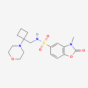 molecular formula C17H23N3O5S B2919490 3-Methyl-N-[(1-morpholin-4-ylcyclobutyl)methyl]-2-oxo-1,3-benzoxazole-5-sulfonamide CAS No. 2380083-91-8