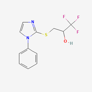 molecular formula C12H11F3N2OS B2919496 1,1,1-三氟-3-[(1-苯基-1H-咪唑-2-基)硫烷基]-2-丙醇 CAS No. 478045-99-7