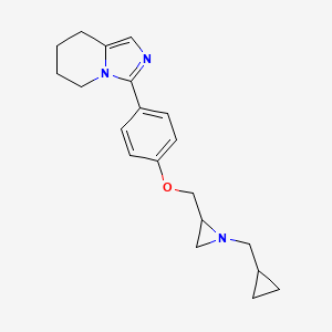 molecular formula C20H25N3O B2919502 3-[4-[[1-(Cyclopropylmethyl)aziridin-2-yl]methoxy]phenyl]-5,6,7,8-tetrahydroimidazo[1,5-a]pyridine CAS No. 2418695-06-2
