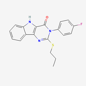 molecular formula C19H16FN3OS B2919506 3-(4-氟苯基)-2-(丙硫基)-3H-嘧啶并[5,4-b]吲哚-4(5H)-酮 CAS No. 536711-70-3
