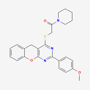 2-(4-methoxyphenyl)-4-[(2-oxo-2-piperidin-1-ylethyl)thio]-5H-chromeno[2,3-d]pyrimidine