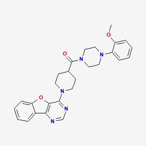 molecular formula C27H29N5O3 B2919512 (1-[1]Benzofuro[3,2-d]pyrimidin-4-yl-4-piperidyl)[4-(2-methoxyphenyl)piperazino]methanone CAS No. 1112429-09-0