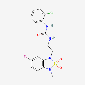 molecular formula C16H16ClFN4O3S B2919514 1-(2-氯苯基)-3-(2-(6-氟-3-甲基-2,2-二氧化苯并[c][1,2,5]噻二唑-1(3H)-基)乙基)脲 CAS No. 2034240-60-1
