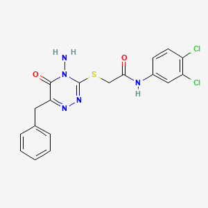 2-[(4-amino-6-benzyl-5-oxo-4,5-dihydro-1,2,4-triazin-3-yl)sulfanyl]-N-(3,4-dichlorophenyl)acetamide