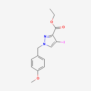 molecular formula C14H15IN2O3 B2919516 ethyl 4-iodo-1-(4-methoxybenzyl)-1H-pyrazole-3-carboxylate CAS No. 1355249-29-4