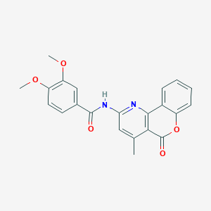 3,4-dimethoxy-N-(4-methyl-5-oxochromeno[4,3-b]pyridin-2-yl)benzamide