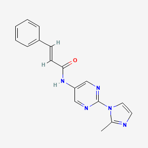 molecular formula C17H15N5O B2919529 N-(2-(2-甲基-1H-咪唑-1-基)嘧啶-5-基)肉桂酰胺 CAS No. 1421587-59-8