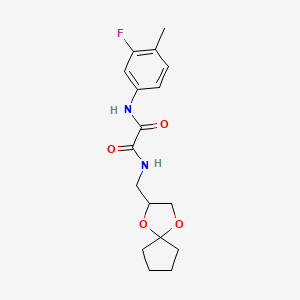 N1-(1,4-dioxaspiro[4.4]nonan-2-ylmethyl)-N2-(3-fluoro-4-methylphenyl)oxalamide