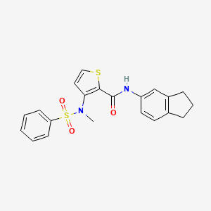 N-(2,3-dihydro-1H-inden-5-yl)-3-(N-methylbenzenesulfonamido)thiophene-2-carboxamide