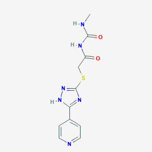 molecular formula C11H12N6O2S B291954 N-methyl-N'-({[5-(4-pyridinyl)-4H-1,2,4-triazol-3-yl]sulfanyl}acetyl)urea 