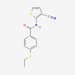 molecular formula C14H12N2OS2 B2919543 N-(3-cyanothiophen-2-yl)-4-ethylsulfanylbenzamide CAS No. 898446-66-7