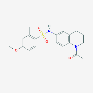 molecular formula C20H24N2O4S B2919544 4-甲氧基-2-甲基-N-(1-丙酰基-1,2,3,4-四氢喹啉-6-基)苯磺酰胺 CAS No. 946334-73-2