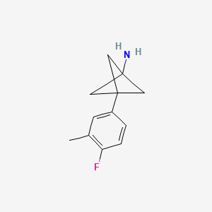 molecular formula C12H14FN B2919551 3-(4-Fluoro-3-methylphenyl)bicyclo[1.1.1]pentan-1-amine CAS No. 2287334-52-3