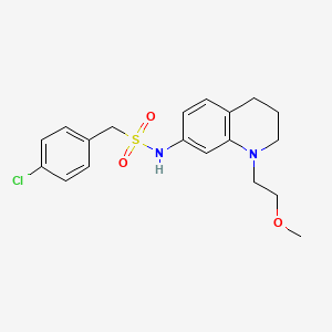 molecular formula C19H23ClN2O3S B2919552 1-(4-chlorophenyl)-N-(1-(2-methoxyethyl)-1,2,3,4-tetrahydroquinolin-7-yl)methanesulfonamide CAS No. 1172891-50-7