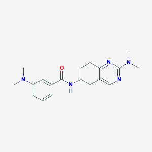 molecular formula C19H25N5O B2919553 3-(二甲氨基)-N-[2-(二甲氨基)-5,6,7,8-四氢喹唑啉-6-基]苯甲酰胺 CAS No. 2097861-12-4