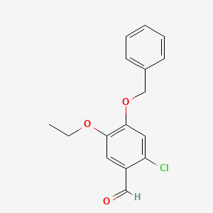 molecular formula C16H15ClO3 B2919557 4-(苄氧基)-2-氯-5-乙氧基苯甲醛 CAS No. 692279-64-4
