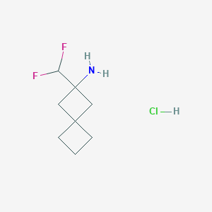molecular formula C8H14ClF2N B2919559 2-(Difluoromethyl)spiro[3.3]heptan-2-amine;hydrochloride CAS No. 2377033-38-8