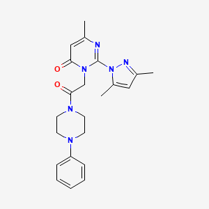 2-(3,5-Dimethylpyrazol-1-yl)-6-methyl-3-[2-oxo-2-(4-phenylpiperazin-1-yl)ethyl]pyrimidin-4-one