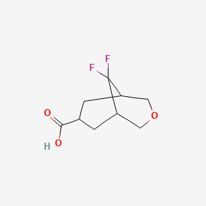 molecular formula C9H12F2O3 B2919576 9,9-二氟-3-氧代双环[3.3.1]壬烷-7-羧酸 CAS No. 2361767-85-1