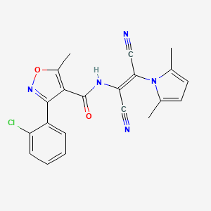 3-(2-chlorophenyl)-N-[(E)-1,2-dicyano-2-(2,5-dimethyl-1H-pyrrol-1-yl)ethenyl]-5-methyl-4-isoxazolecarboxamide