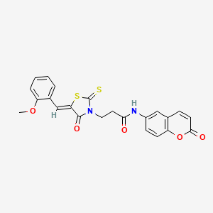 3-[(5Z)-5-(2-methoxybenzylidene)-4-oxo-2-thioxo-1,3-thiazolidin-3-yl]-N-(2-oxo-2H-chromen-6-yl)propanamide