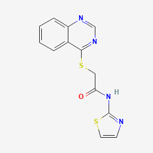 molecular formula C13H10N4OS2 B2919583 2-quinazolin-4-ylsulfanyl-N-(1,3-thiazol-2-yl)acetamide CAS No. 732264-09-4