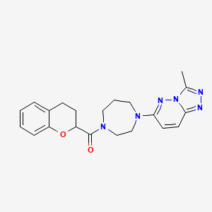 molecular formula C21H24N6O2 B2919587 1-(3,4-dihydro-2H-1-benzopyran-2-carbonyl)-4-{3-methyl-[1,2,4]triazolo[4,3-b]pyridazin-6-yl}-1,4-diazepane CAS No. 2380088-44-6