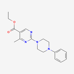 B2919596 Ethyl 4-methyl-2-(4-phenylpiperazin-1-yl)pyrimidine-5-carboxylate CAS No. 903446-60-6