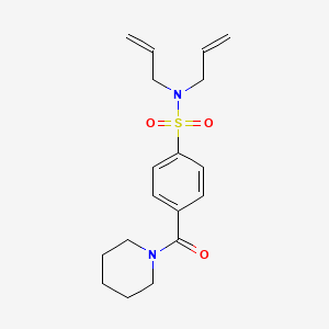 molecular formula C18H24N2O3S B2919600 N,N-diallyl-4-(piperidine-1-carbonyl)benzenesulfonamide CAS No. 393838-22-7