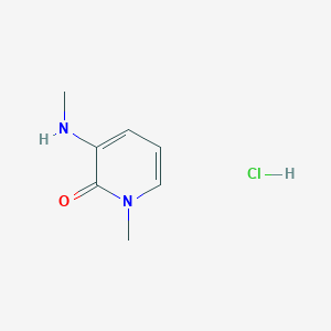 molecular formula C7H11ClN2O B2919605 1-甲基-3-(甲基氨基)吡啶-2-酮；盐酸盐 CAS No. 2460748-91-6