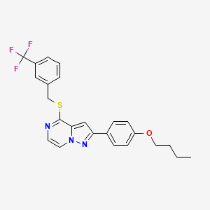 2-(4-Butoxyphenyl)-4-{[3-(trifluoromethyl)benzyl]thio}pyrazolo[1,5-a]pyrazine