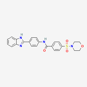 molecular formula C24H22N4O4S B2919618 N-(4-(1H-benzo[d]imidazol-2-yl)phenyl)-4-(morpholinosulfonyl)benzamide CAS No. 397289-66-6