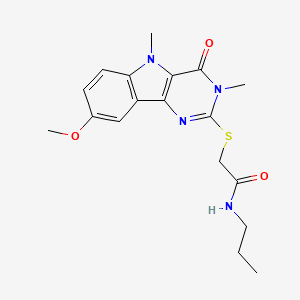 2-({8-methoxy-3,5-dimethyl-4-oxo-3H,4H,5H-pyrimido[5,4-b]indol-2-yl}sulfanyl)-N-propylacetamide