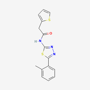 molecular formula C15H13N3OS2 B2919624 2-(噻吩-2-基)-N-(5-(邻甲苯基)-1,3,4-噻二唑-2-基)乙酰胺 CAS No. 476460-12-5