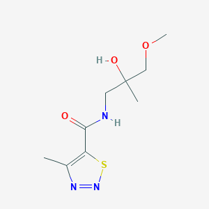 molecular formula C9H15N3O3S B2919625 N-(2-羟基-3-甲氧基-2-甲基丙基)-4-甲基-1,2,3-噻二唑-5-甲酰胺 CAS No. 1334375-32-4
