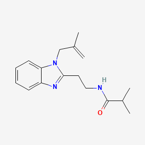 molecular formula C17H23N3O B2919629 2-methyl-N-[2-[1-(2-methylprop-2-enyl)benzimidazol-2-yl]ethyl]propanamide CAS No. 695169-96-1