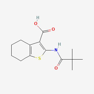 molecular formula C14H19NO3S B2919640 2-[(2,2-Dimethylpropanoyl)amino]-4,5,6,7-tetrahydro-1-benzothiophene-3-carboxylic acid CAS No. 300815-27-4