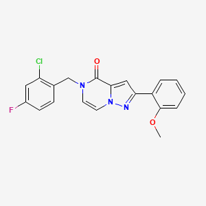 molecular formula C20H15ClFN3O2 B2919642 5-(2-chloro-4-fluorobenzyl)-2-(2-methoxyphenyl)pyrazolo[1,5-a]pyrazin-4(5H)-one CAS No. 1428348-92-8