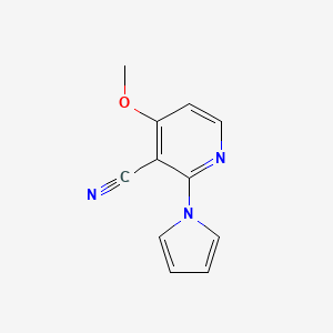 molecular formula C11H9N3O B2919643 4-methoxy-2-(1H-pyrrol-1-yl)nicotinonitrile CAS No. 338412-19-4