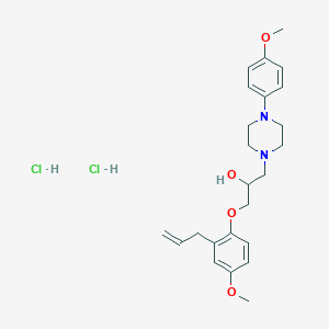 molecular formula C24H34Cl2N2O4 B2919649 1-(2-Allyl-4-methoxyphenoxy)-3-(4-(4-methoxyphenyl)piperazin-1-yl)propan-2-ol dihydrochloride CAS No. 474263-39-3